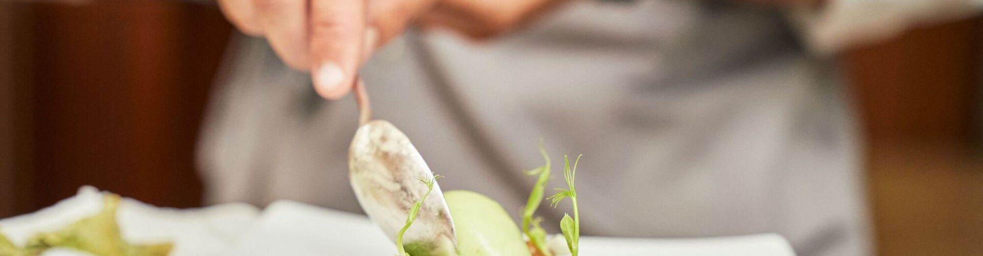 Zubereitung einer Vorspeise durch den Koch